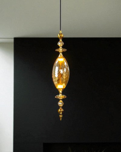 Regal Prism Pendant Light - Amber